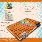 Large Journal with Clip-on Cubes: Glitter Copper